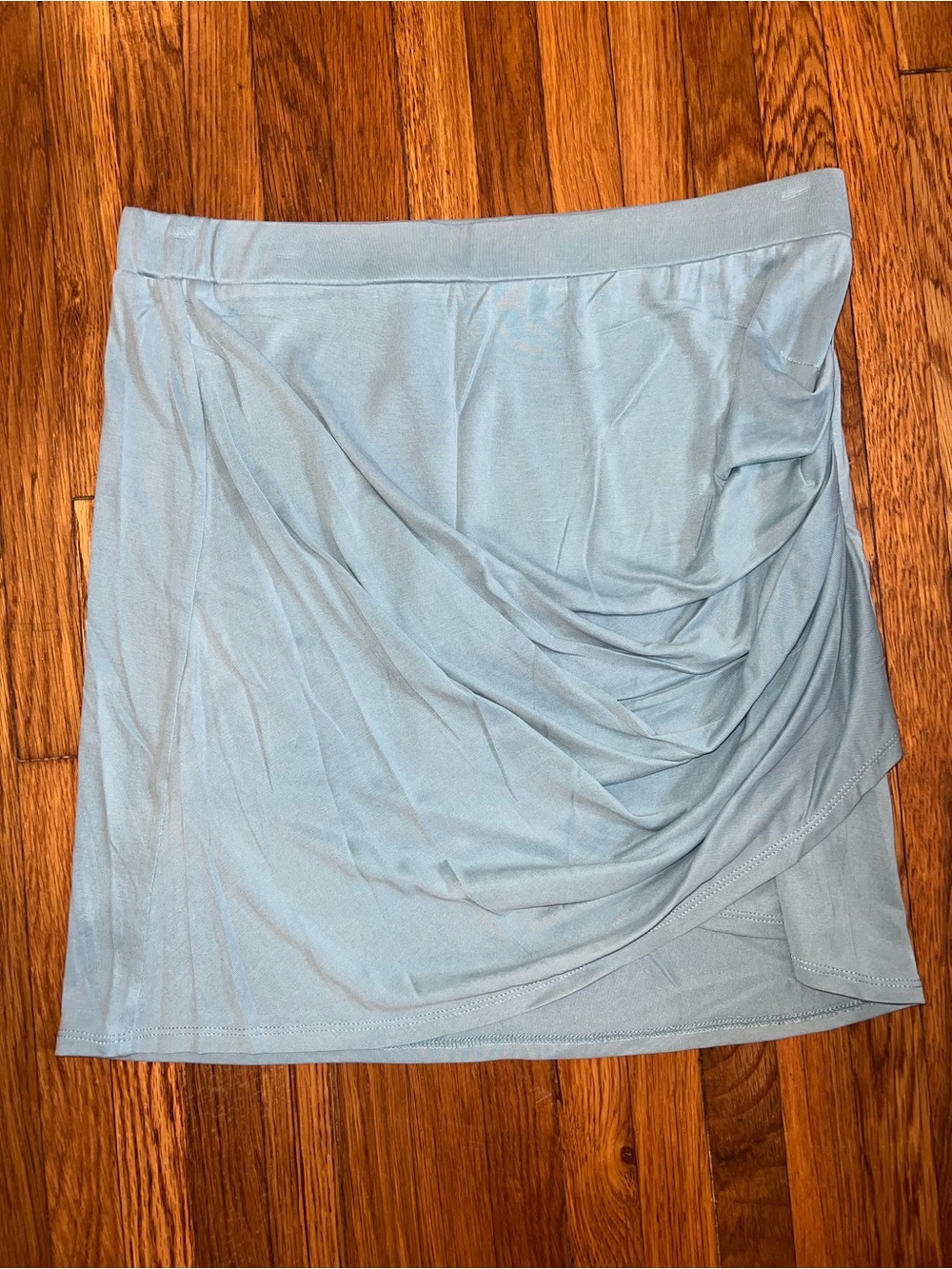NWT-BCBG Maxazria Light Blue Draped Mini Skirt